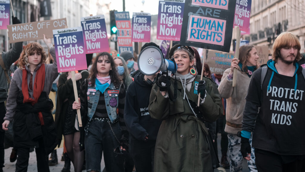 Young Trans activists marching for Human Rights